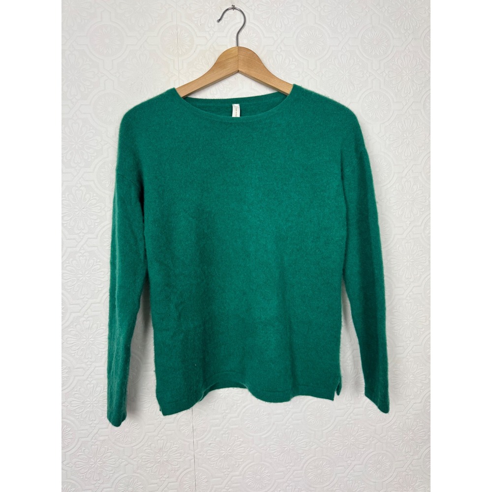 Van Winkle & Co Emerald Green 100% Cashmere Crewneck Sweater Small